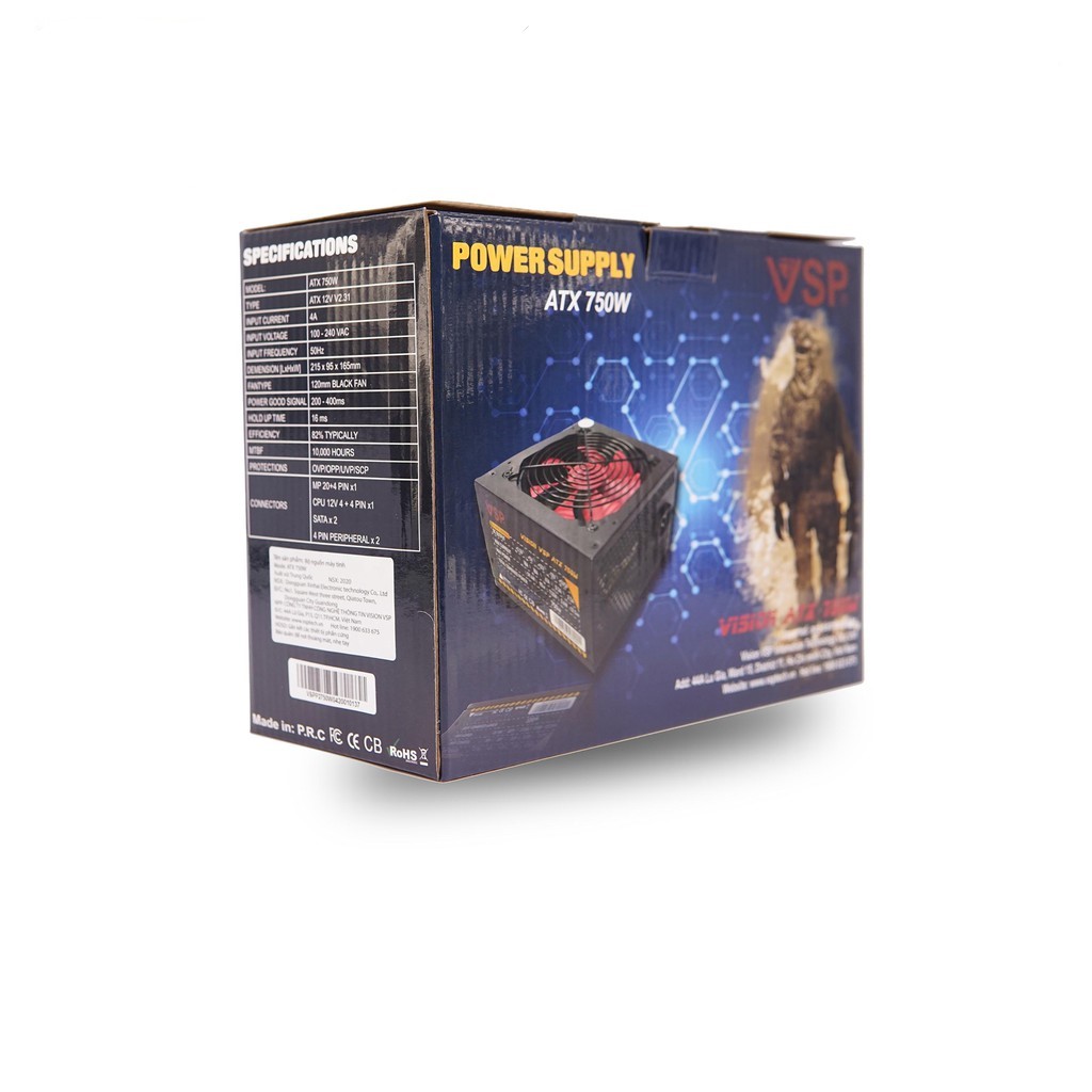 Nguồn máy tính VSP 750W (4+4pin)