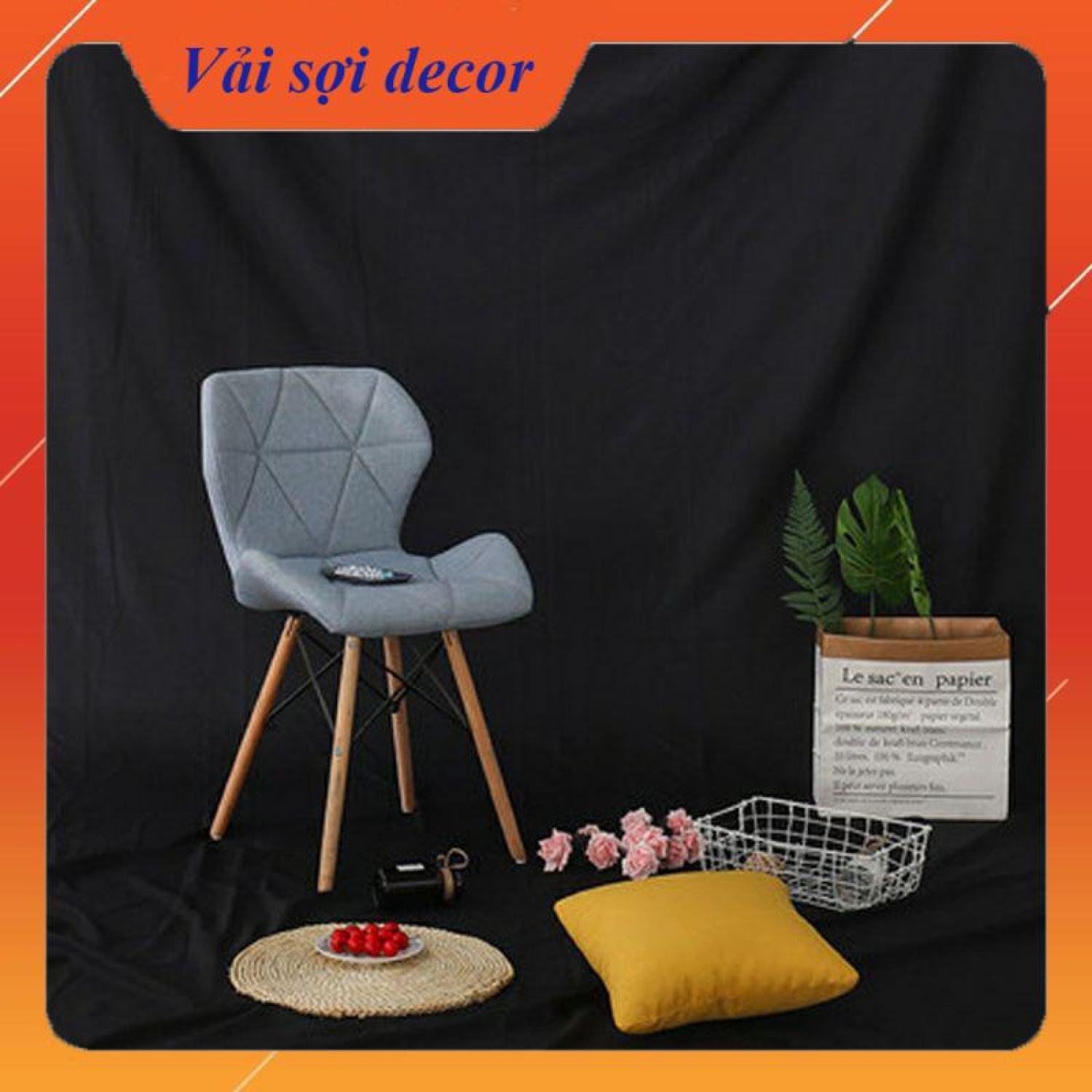 (Background màu đen ,ghi) phông nền chụp ảnh vải ,  vải decor sản phẩm