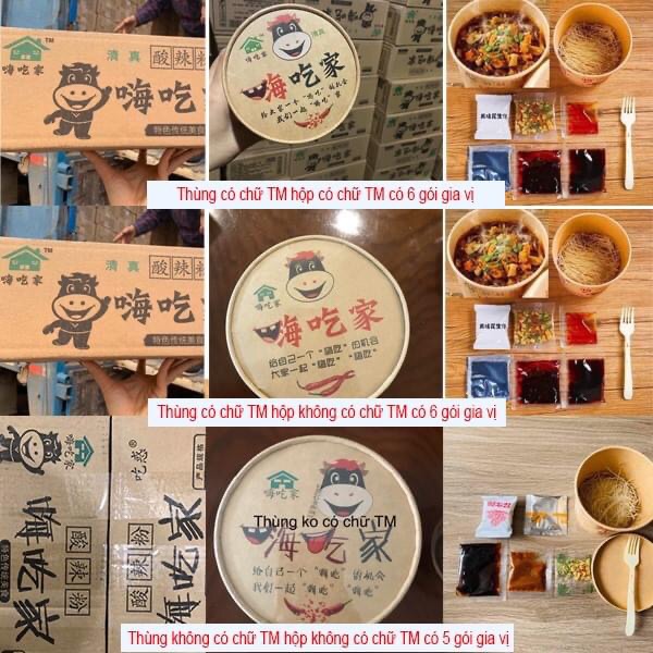 1 thùng 6 hộp miến chua cay trùng khánh