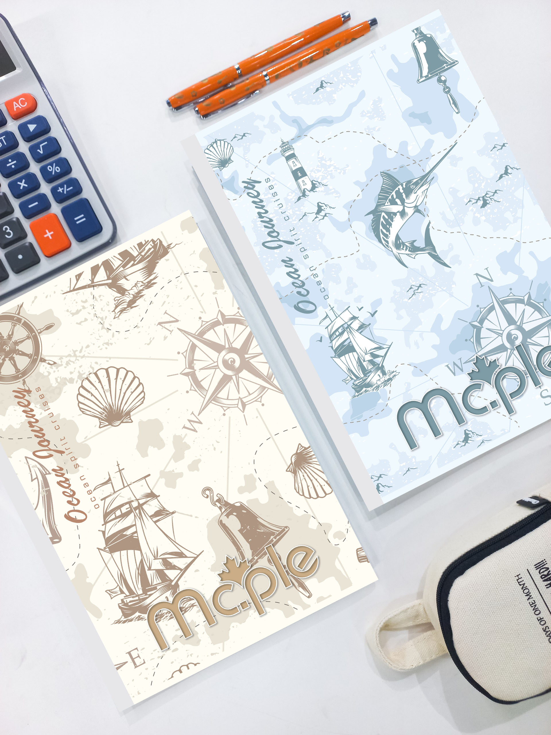 [MC.PLE] Combo 5 quyển vở Kẻ ngang B5 Mc.ple 80/120 trang OCEAN JOURNEY, định lượng 60gsm, độ trắng 92% ISO - Sổ tập vở chất lượng, bám mực tốt - MS2060/2061