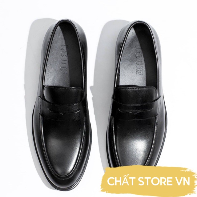 Giày lười nam công sở cao cấp da đen trơn Bảo hành nổ da 12 tháng giảm 50% Mã GC04