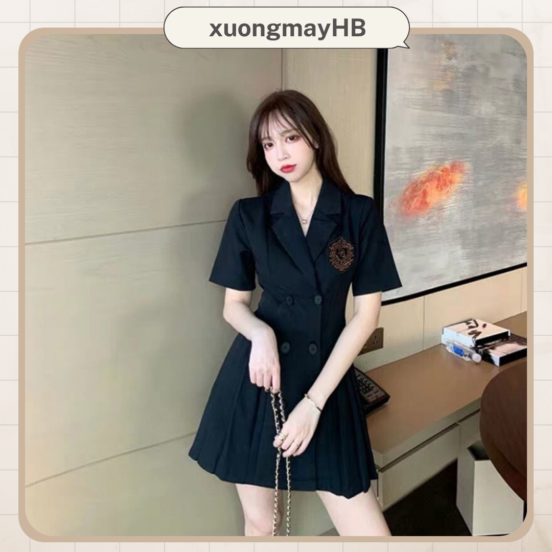 Đầm vest nữ xếp ly HB phong cách Hàn Quốc D048