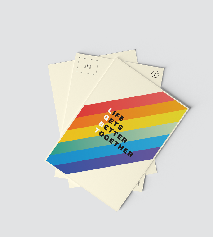Postcard mẫu LGBT - Pride Rainbow