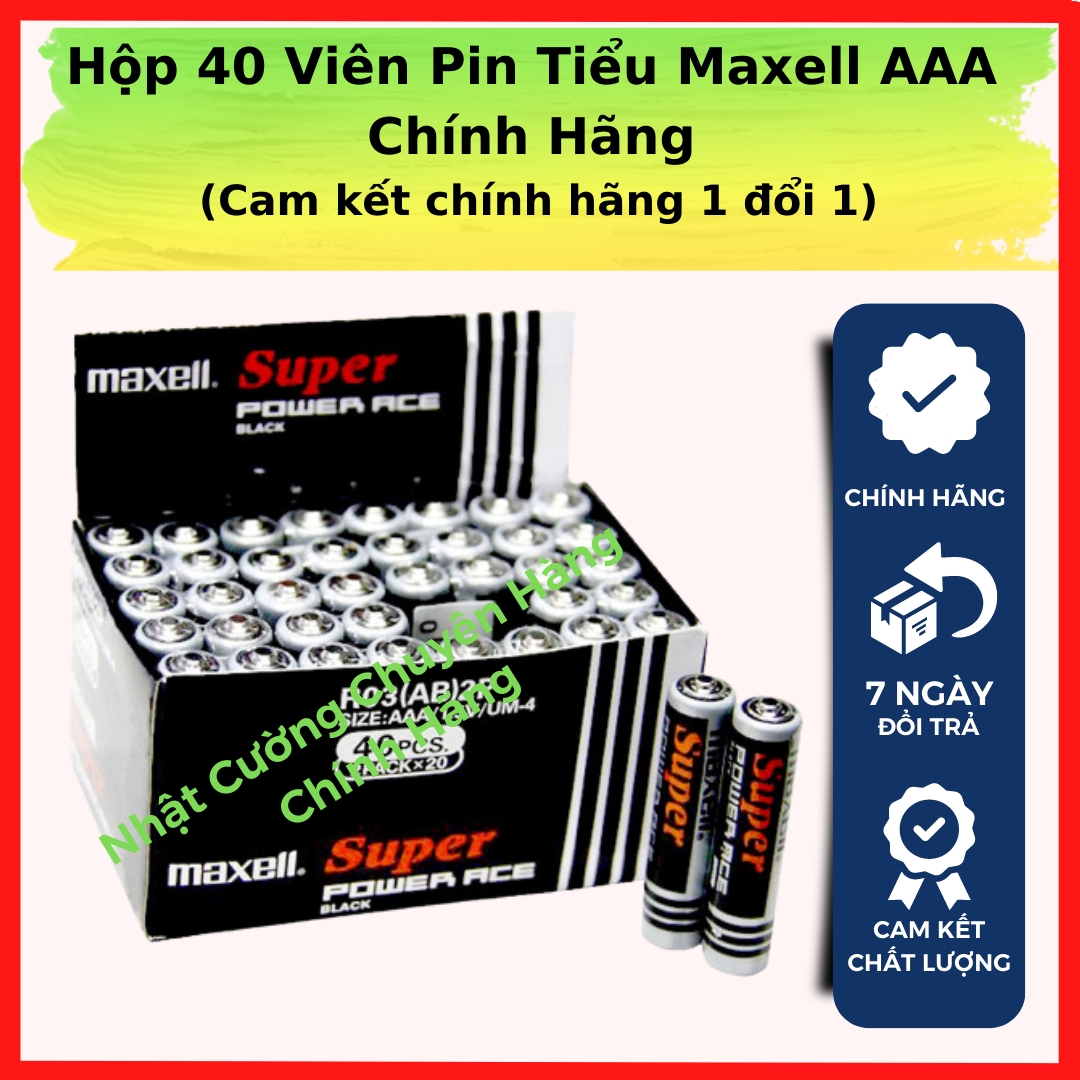 PIN MAXELL 3A HỘP 40 VIÊN HÀNG CÔNG TY