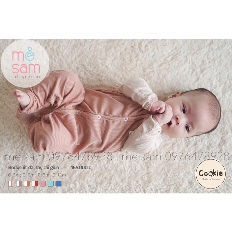 Bodysuit Dài Tay Cài Giữa Cookie