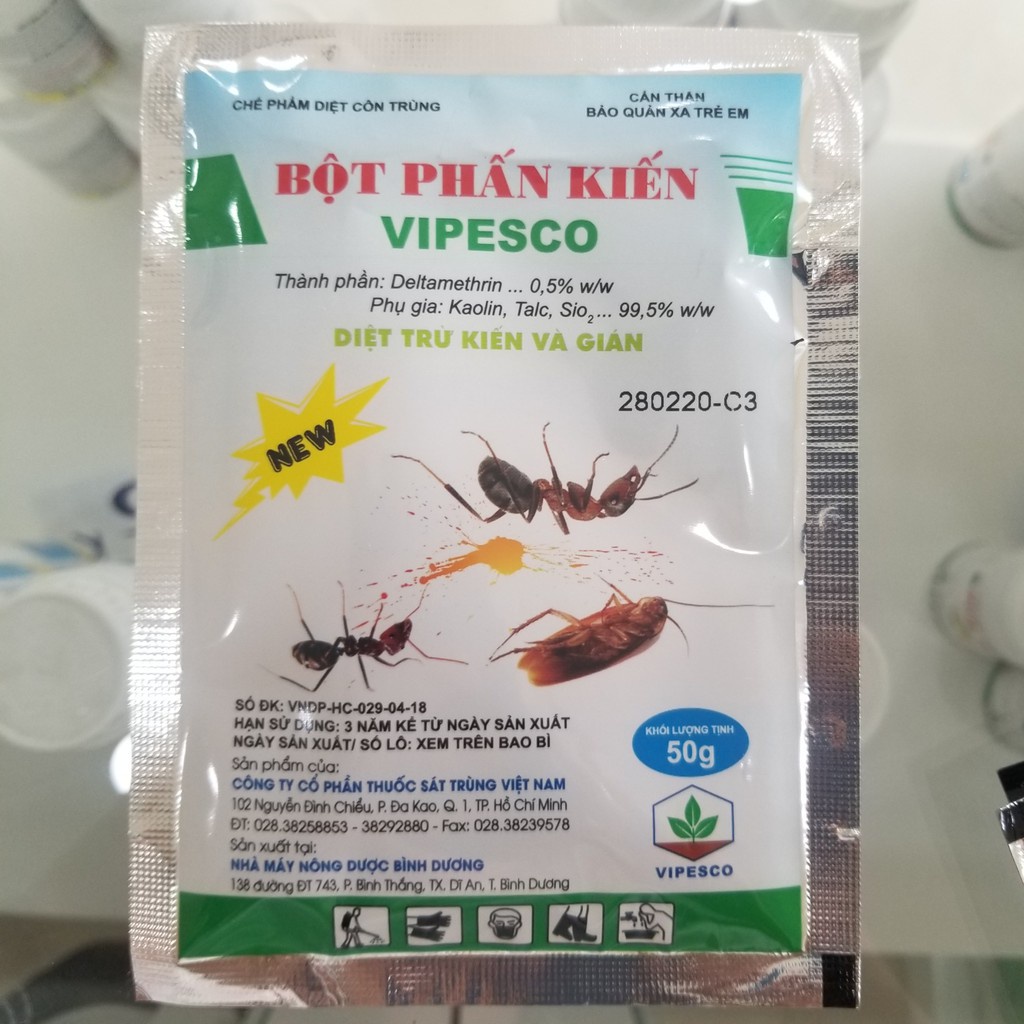 Bột phấn kiến Vipesco gói 50G – Bả diệt kiến