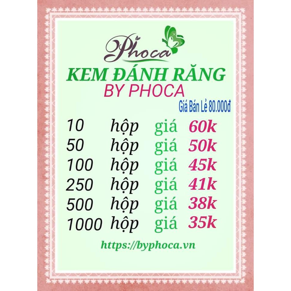 Sỉ 3 hộp kem ĐẢNH RĂNG PHOCA , NIỀNG RĂNG , TRẮNG RĂNG THƠM MIỆNG