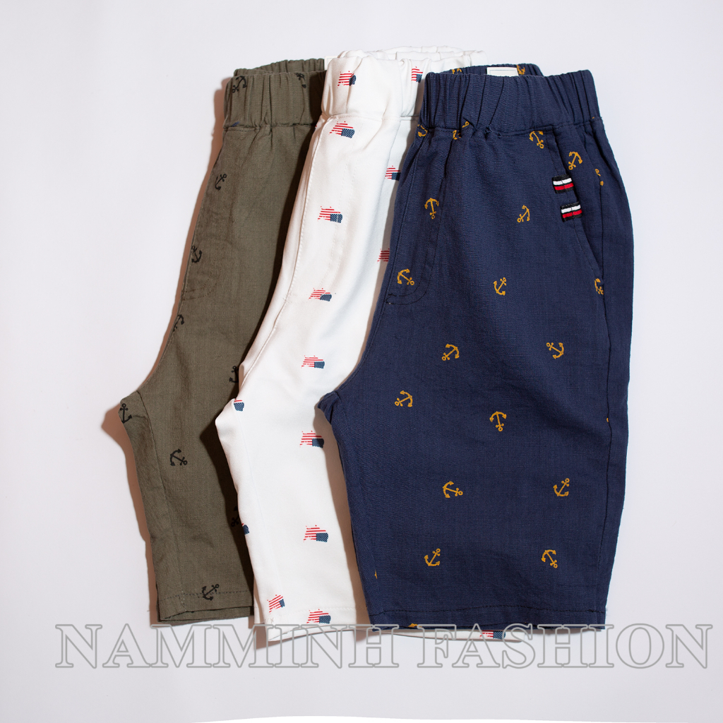 QUẦN SHORT KAKI LƯNG THUN BÉ TRAI 8-25 KÝ