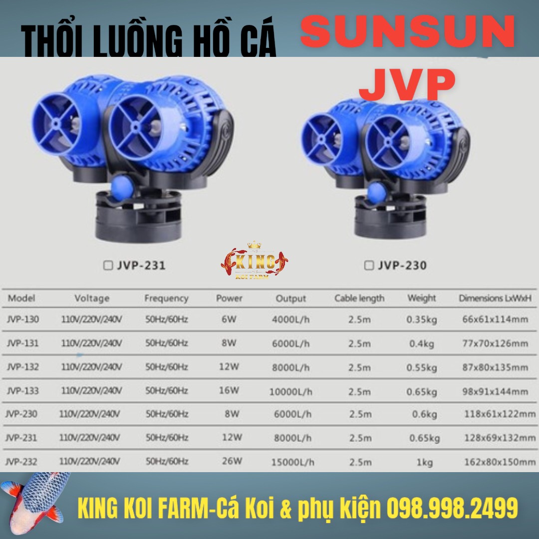 [GIẢM ĐẾN 20% Ở XU] Thổi luồng cho hồ cá Koi ,cá cảnh SUNSUN (JVP100A-JVP101A-JVP102A-JVP130-JVP230-JVP231)