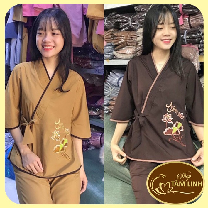 Đồ Lam Đi Chùa _Nhật Nơ Hoa Thêu