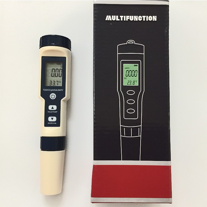 [HCM]Máy đo độ mặn - pH - nhiệt độ - TDS - EC của nước 5 In 1