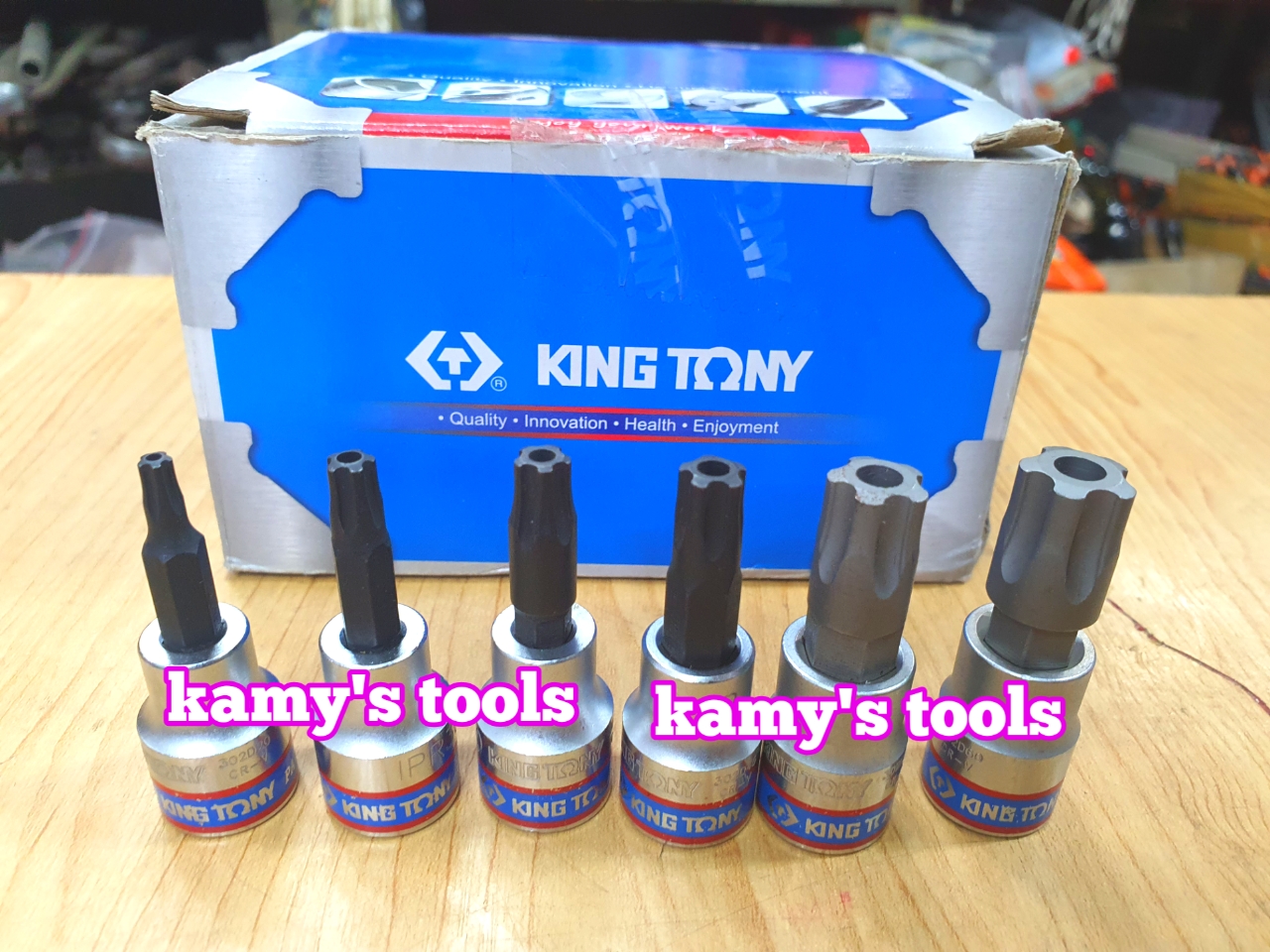 [HCM]Đầu tuýp sao 5 cạnh có lỗ Kingtony 3/8 size IPR09-IPR60 Model 302D bán lẻ từng cái