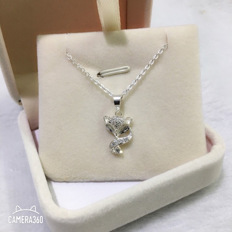 Dây chuyền hồ ly bạc ta đính đá cá tính