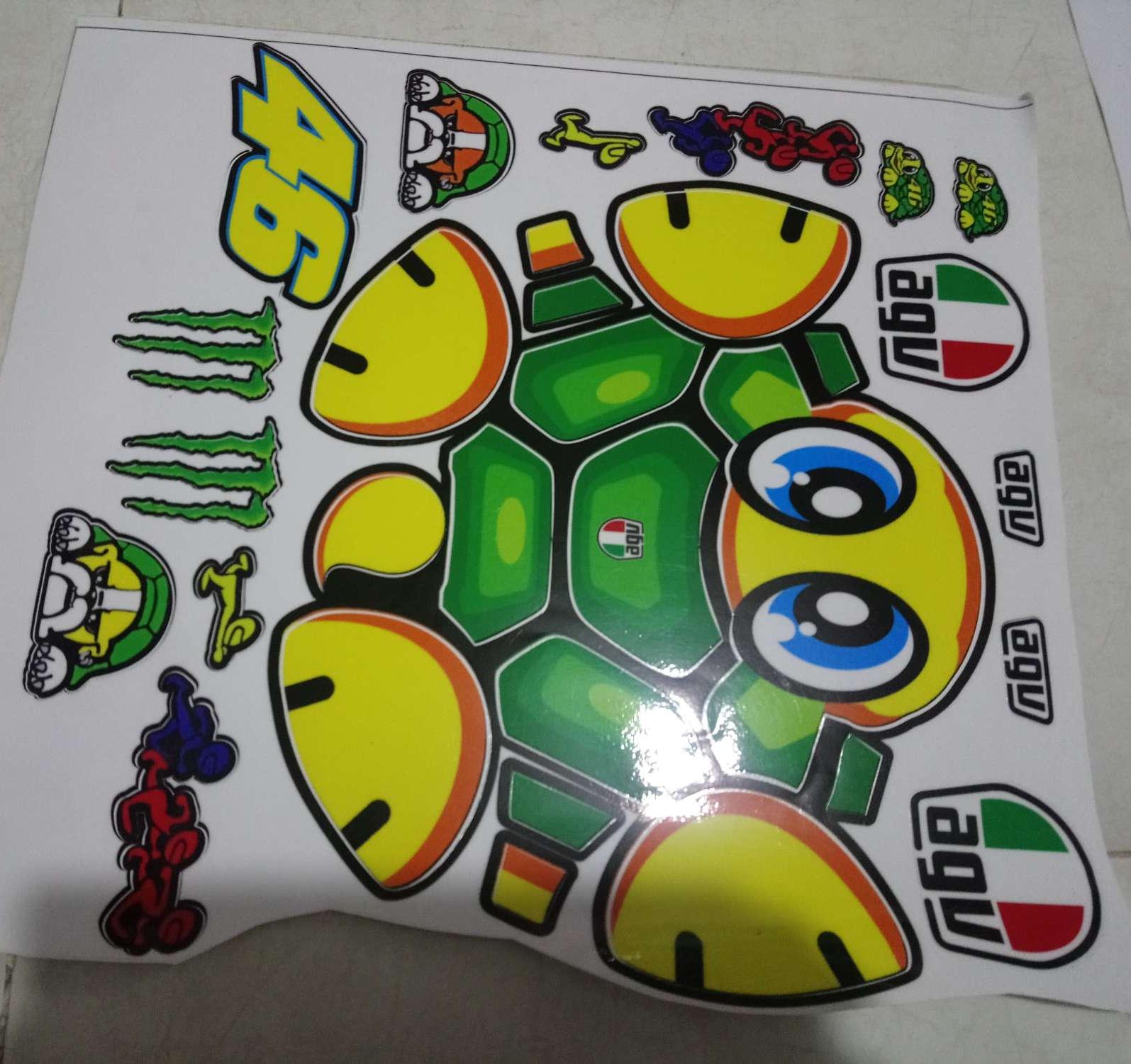 tem dán nón 3/4 rùa xanh logo 46