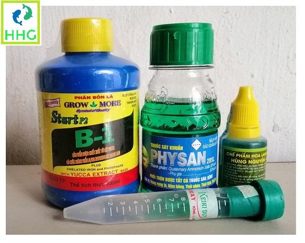 COMBO CHỐNG THỐI NHŨN, KÍCH DỄ, KÍCH KIE CHO HOA LAN GỒM PHYSAN 20SL, CHẾ PHẨM HÙNG NGUYỄN, KEIKY DUY SPRAY 15ML, B1 MỸ 235ML