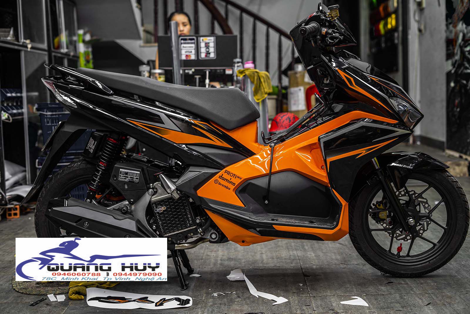 Tem trùm airblade đen cam,team decal ab 2016-2019