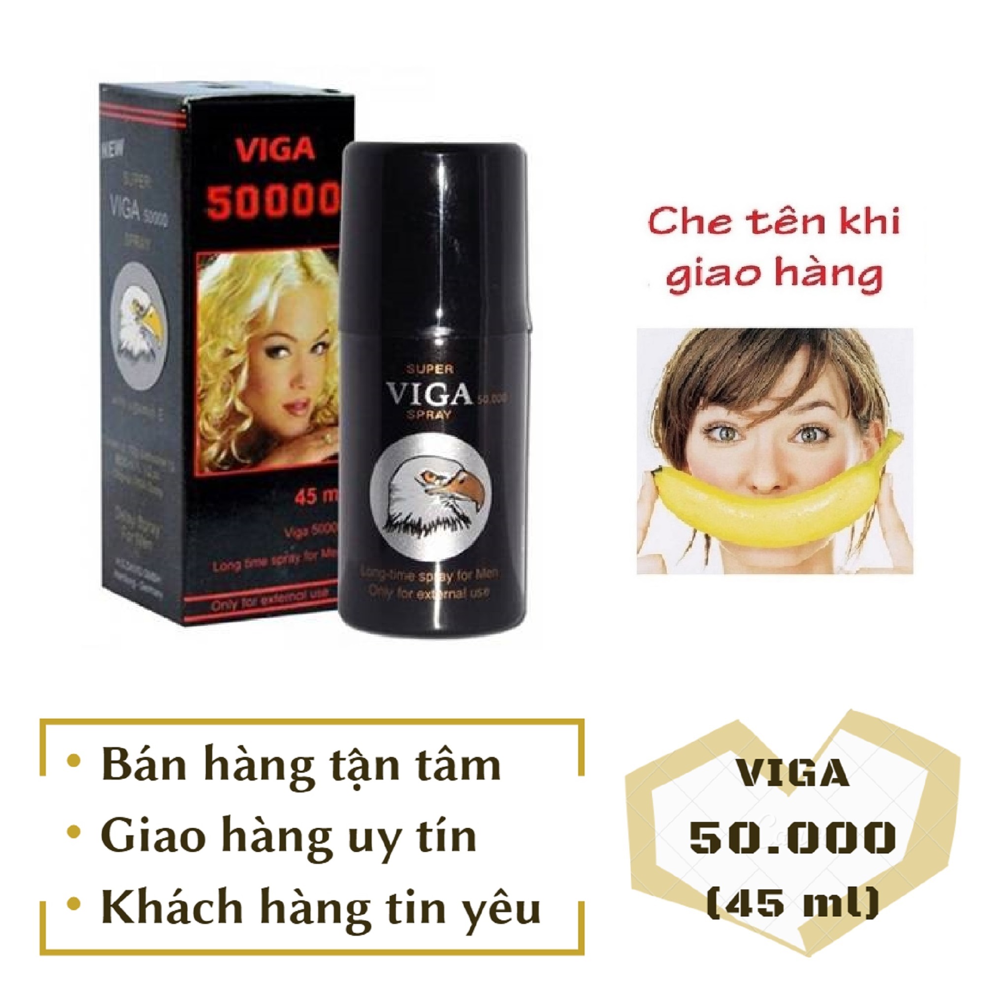 Vlga 50000 German Premium Men's Spray (45 ml Bottle) - Genuine Vi Ga Product
