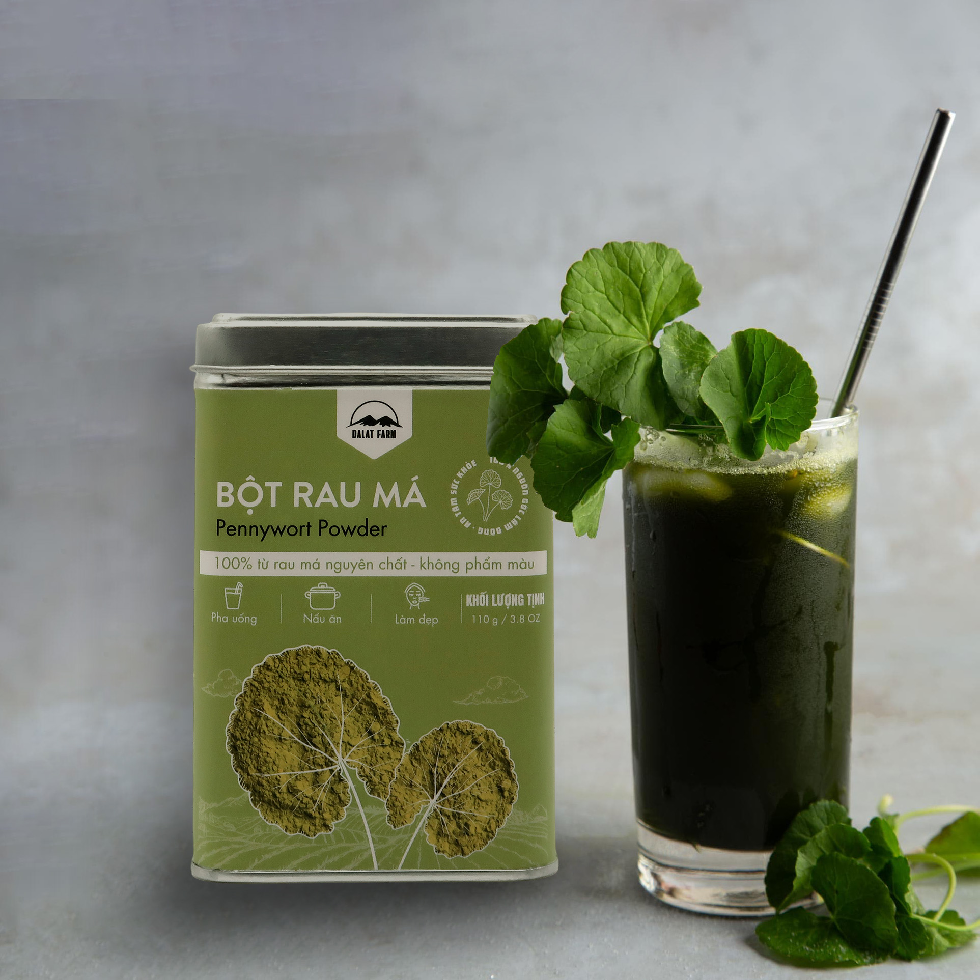 Bột Rau Má Dalat Farm - Hộp 110Gr