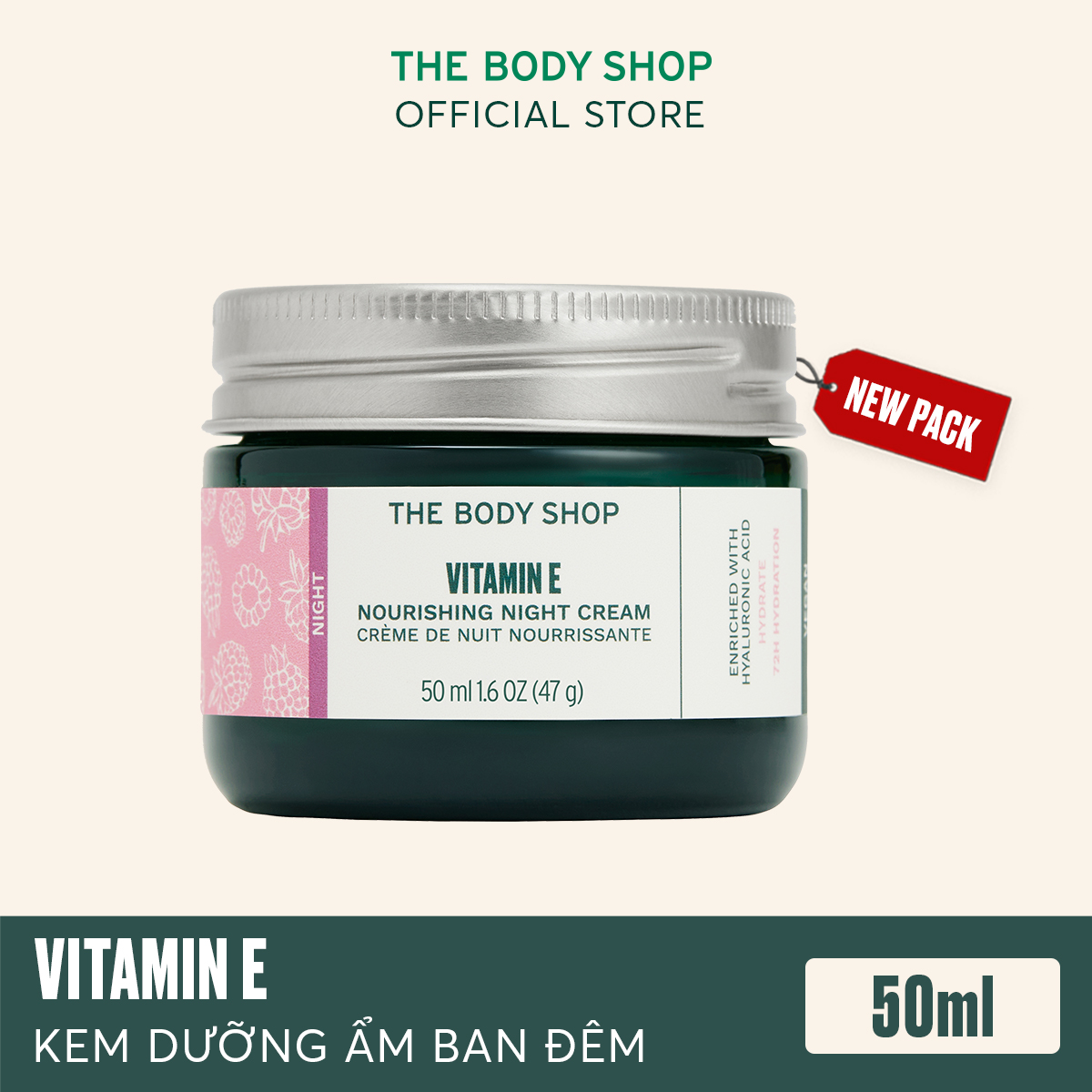 Kem dưỡng ẩm ban đêm The Body Shop Vitamin E Nourishing Night Cream 50ML