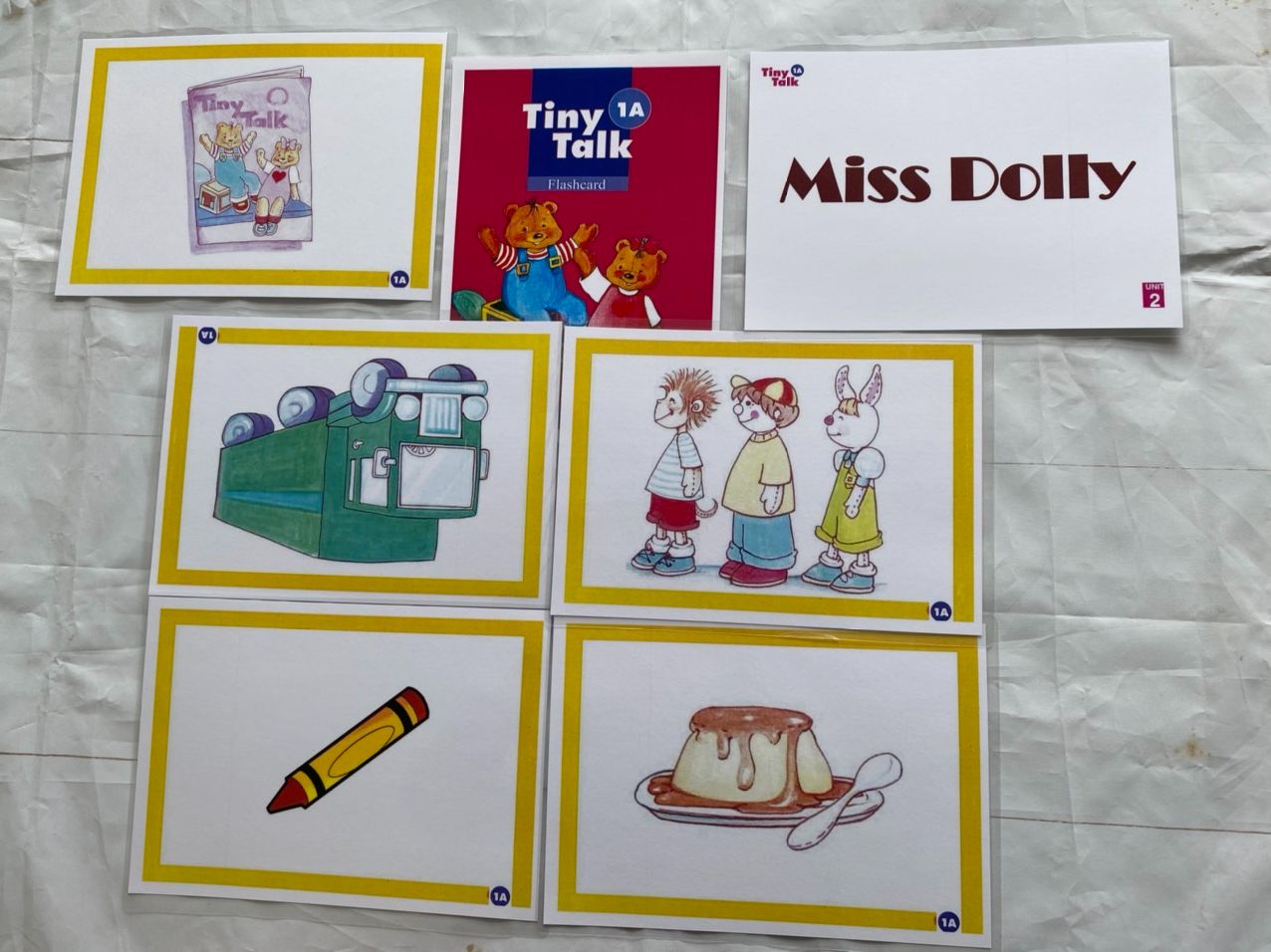 Combo trọn bộ Flashcard Tiny Talk 1A-1B -2A-2B-3A-3B ( Kích thước A5, thiết kế hai mặt, ép plastic bền đẹp)