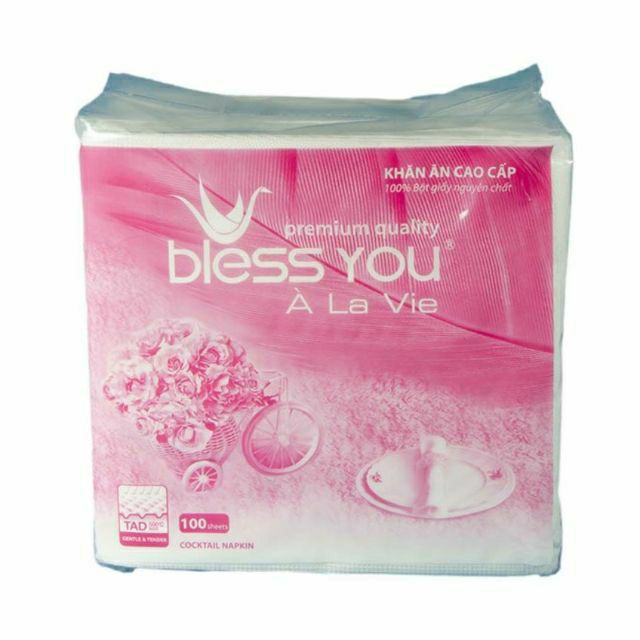 Khăn giấy ăn cao cấp BLESS YOU 100 tờ Gia Phú