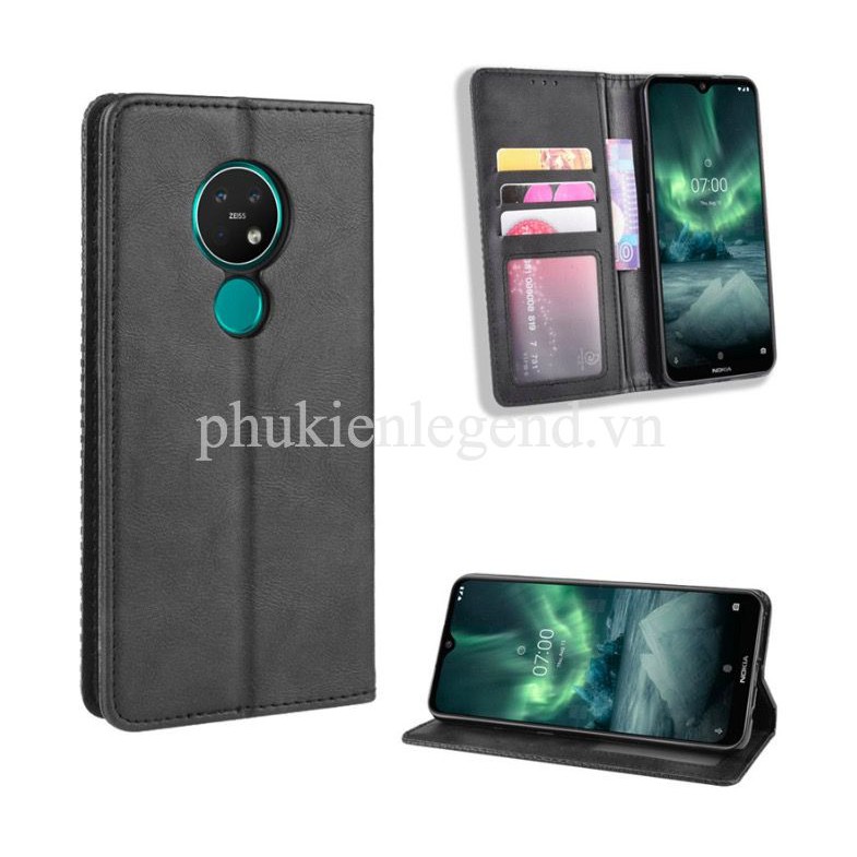 Bao da Nokia 7.2 Flip Wallet Leather dạng ví đa năng siêu bền siêu êm