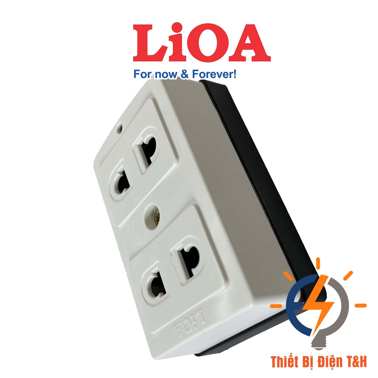 Ổ cắm điện nổi LIOA, 2 ổ cắm, OC2KD
