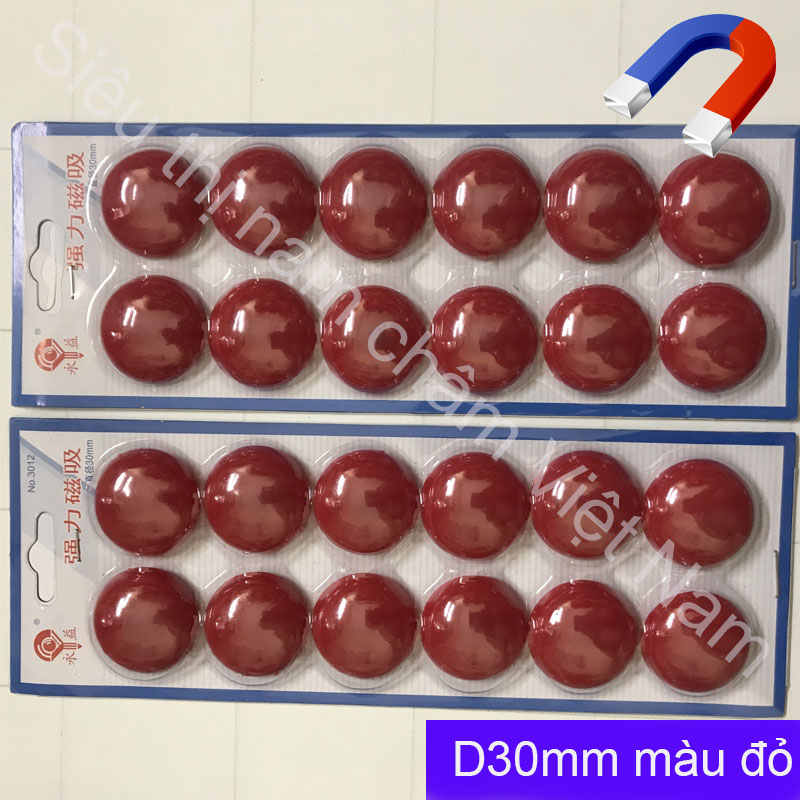 30mm red board magnets 12 PCs, easy use magnets