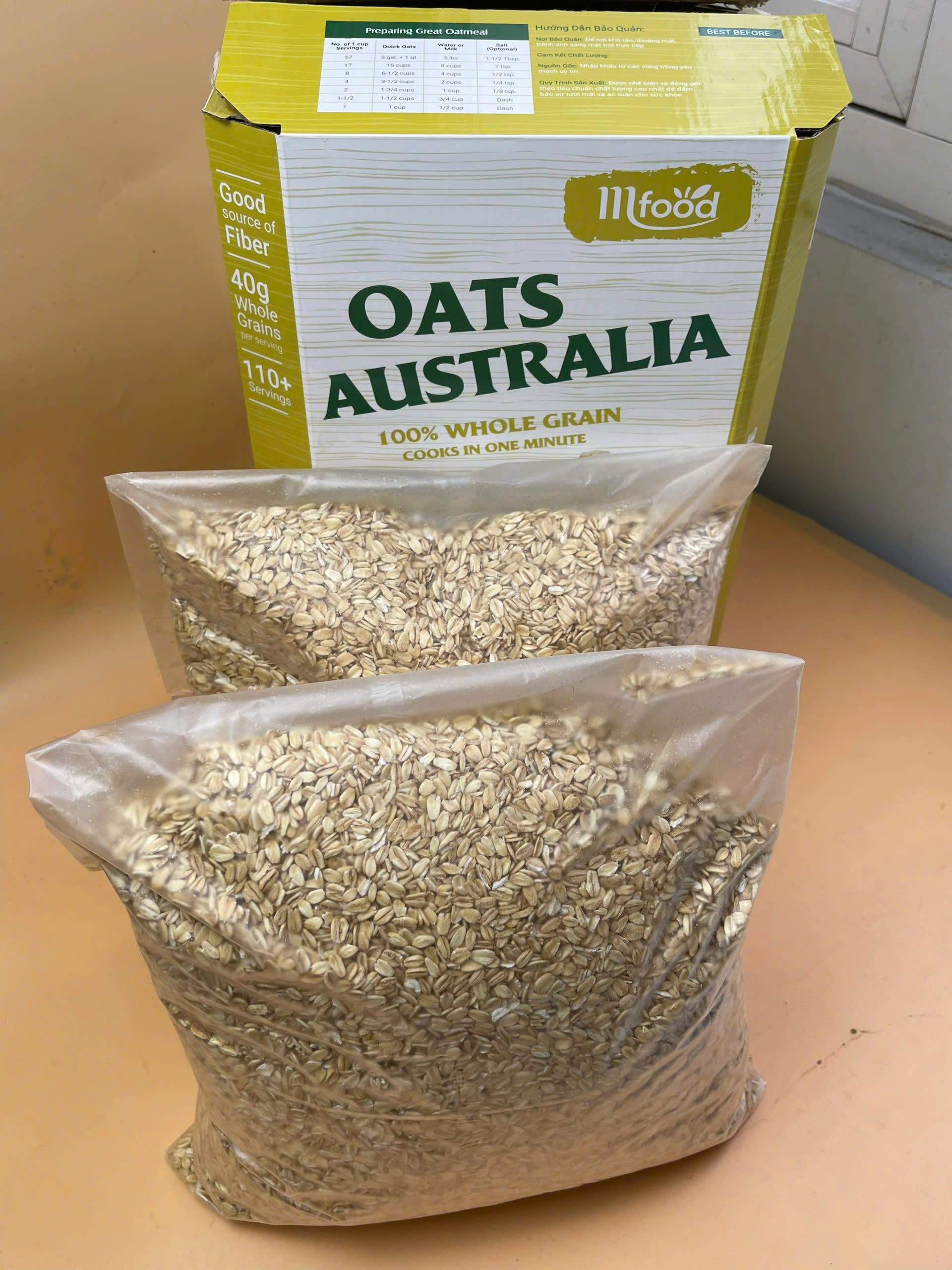[HCM]Yến Mạch Tươi Nguyên Chất Oats Thùng 4kg ( Nguyên Hạt )