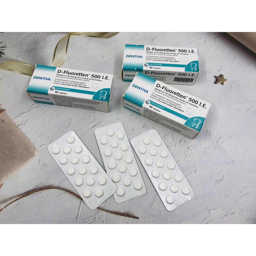 Vitamin D3 Dflo D Fluoretten 500 IE 90 viên