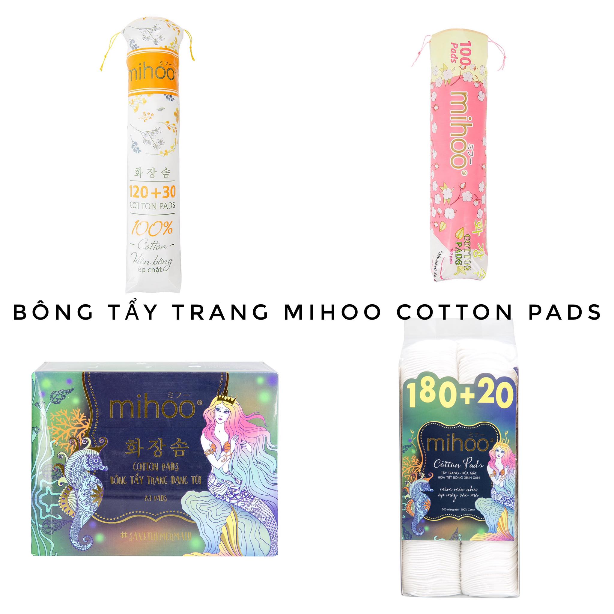 Bông Tẩy Trang Mihoo Cotton Pads Makeup Remover Cotton Pads Double Side Makeup Cotton Pads Makup Remover Towel Pads Comestic Soft Remover Wipes For Face Cleaning