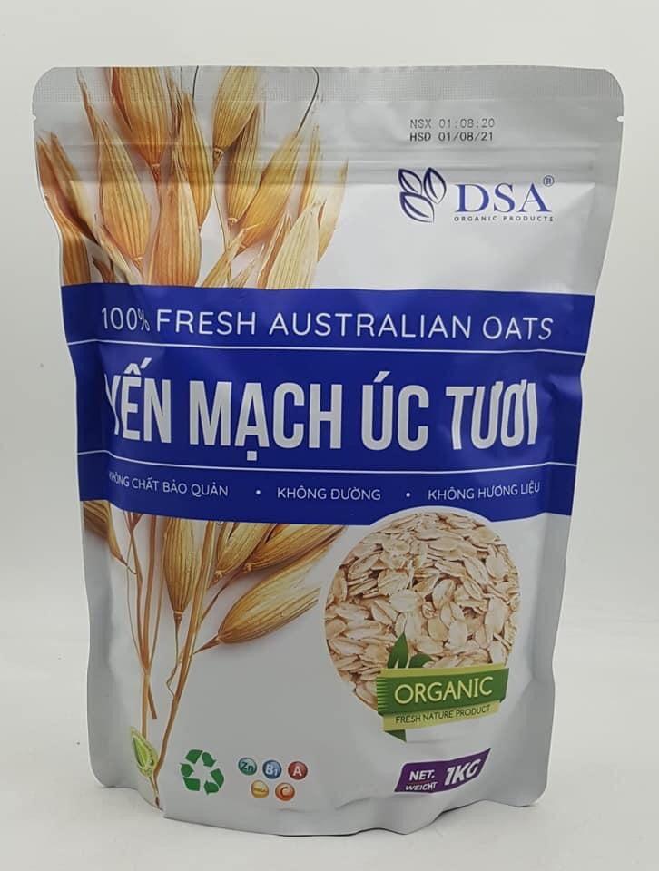 [TẶNG THỰC ĐƠN GIẢM CÂN] yến mạch úc tươi DSA túi 1kg hỗ trợ giảm cân ăn kiêng