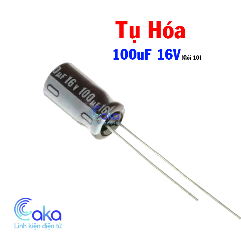Gói 10 tụ hóa 16v 100uf 2 chân xuyên lỗ