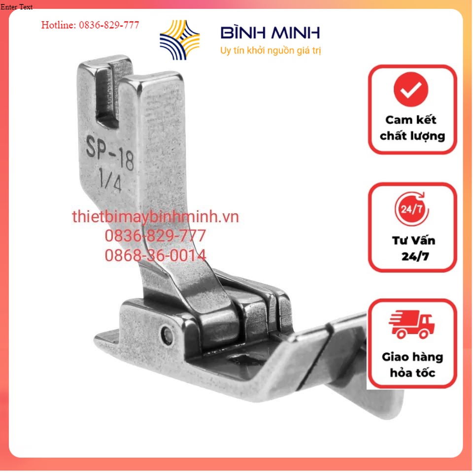 Chân vịt diễu sắt lá chắn phải sp18 máy may công nghiệp 1 kim