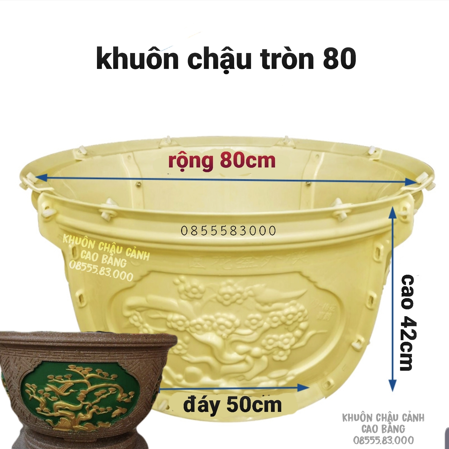 khuôn đúc chậu cảnh tròn 80 [khuôn ABS có lòng trong]