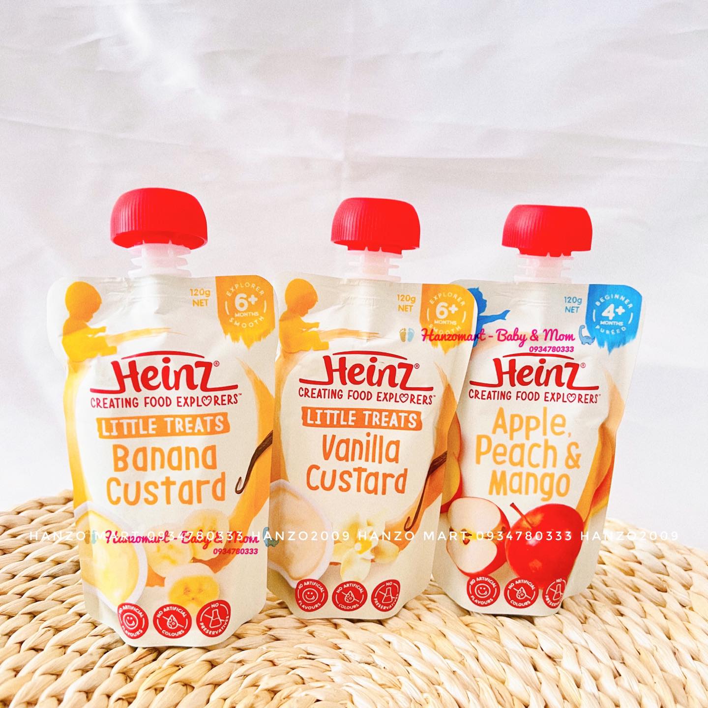 Váng Sữa Hoa Quả / Trái Cây Nghiền Heinz - Úc Bé Từ 6M+