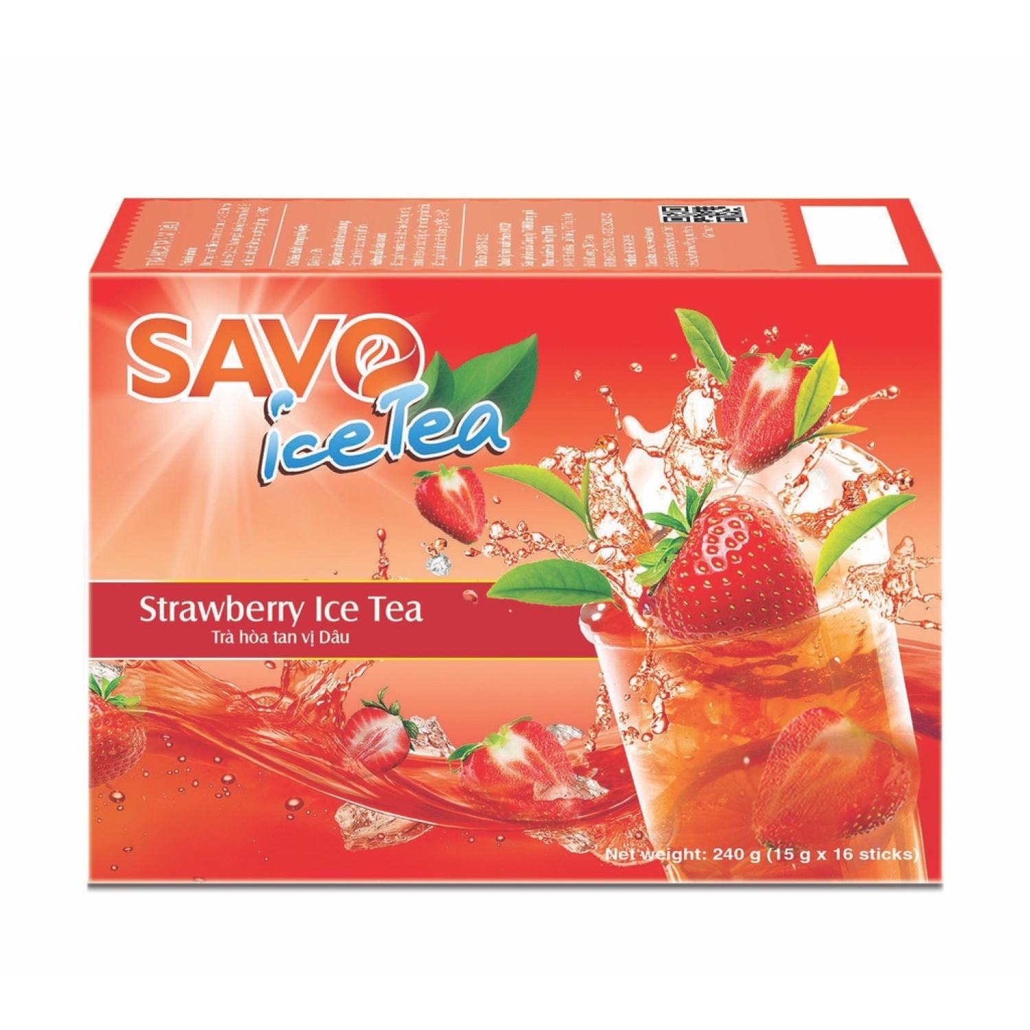 Trà dâu hòa tan SAVO (16 gói x 15g)