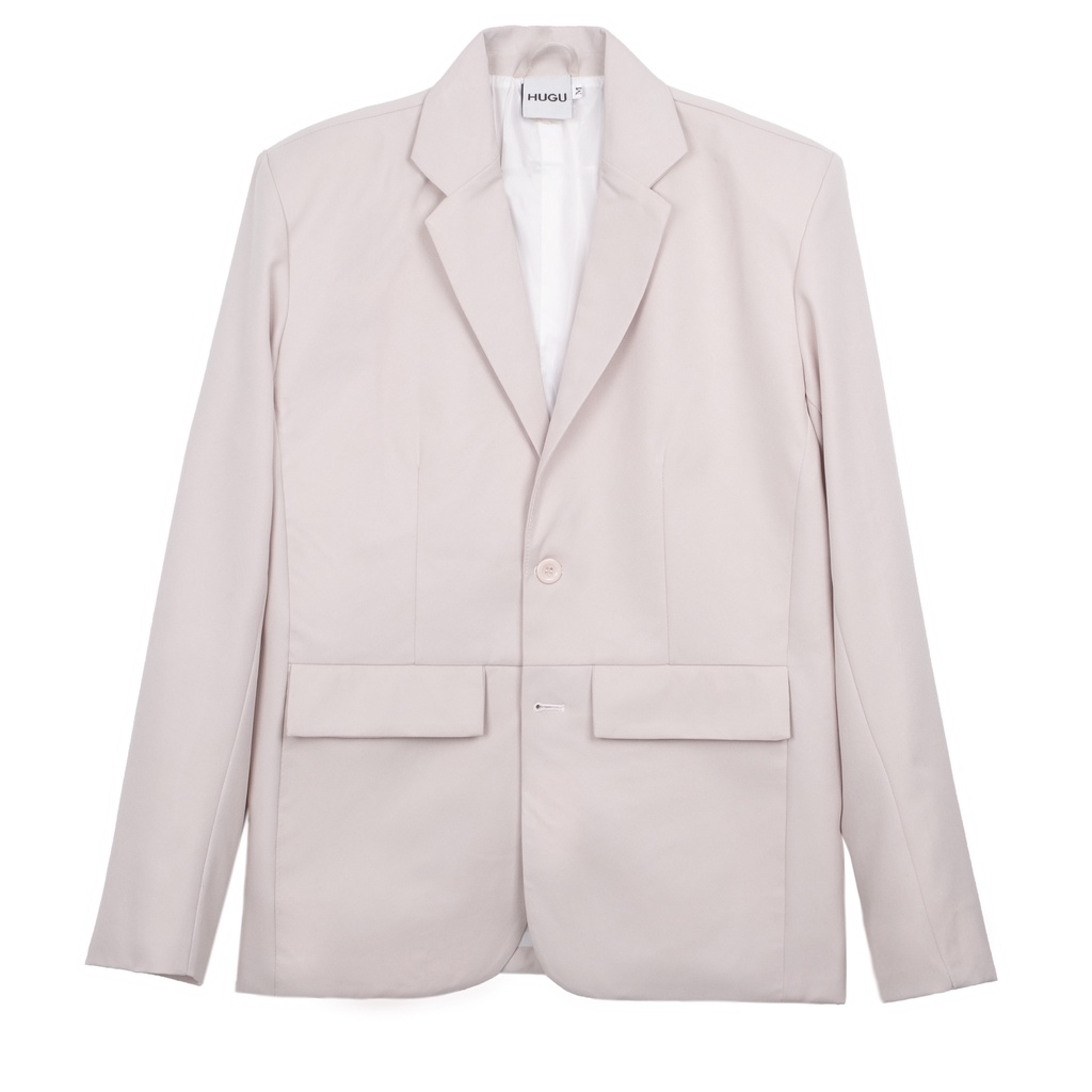 Áo khoác blazer trơn form rộng Basic Blazer HUGU chất vải cao cấp chuẩn form