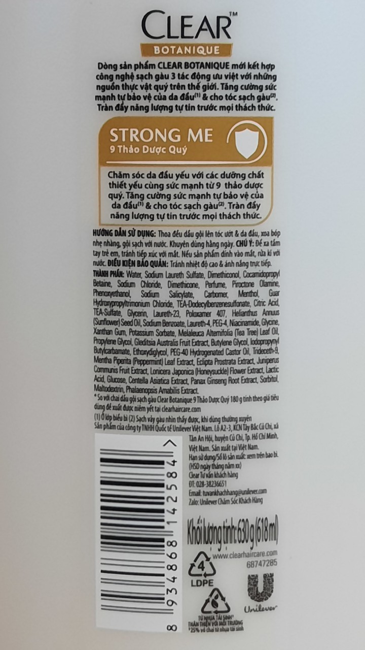 [HCM]Dầu gội Clear Thảo Dược 630g - BACH HÓA HV