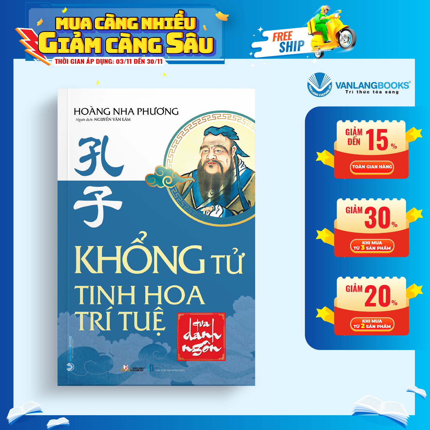 Sách - khổng tử tinh hoa trí tuệ qua danh ngôn - vanlangbooks