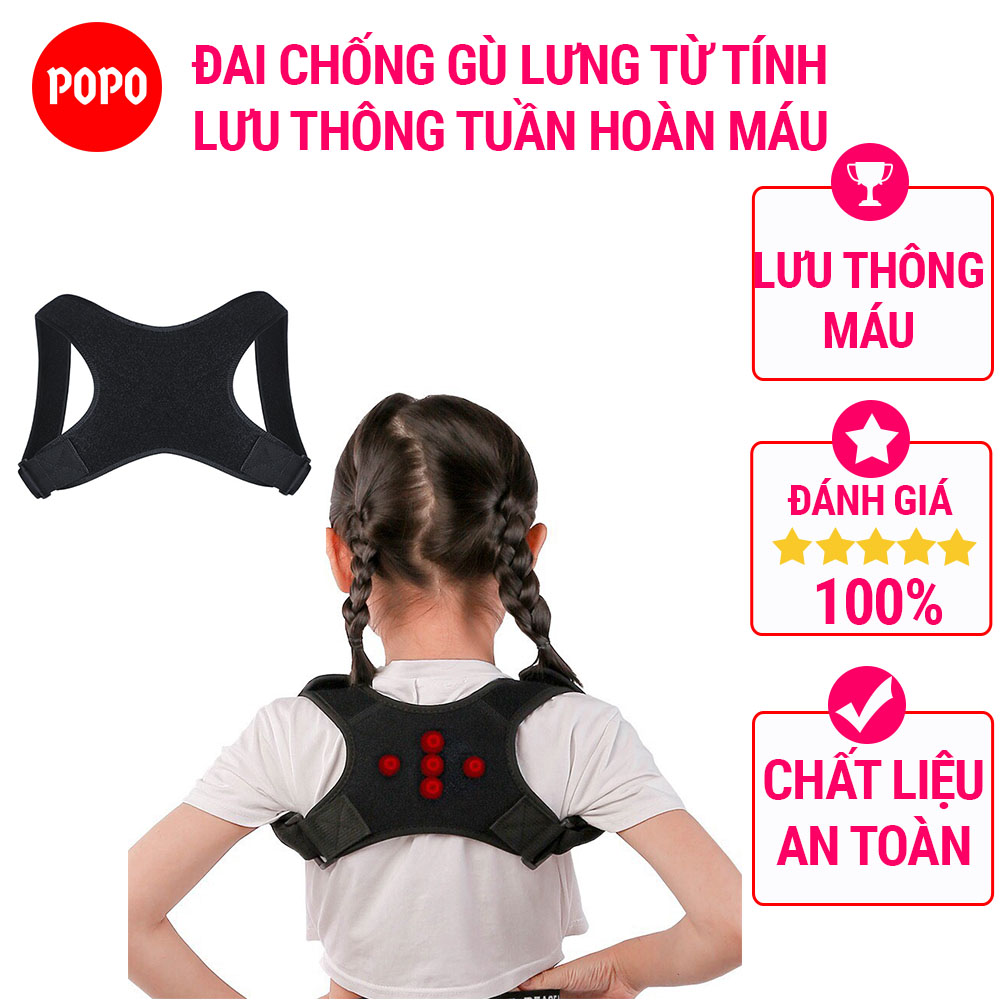 Đai chống gù lưng từ tính, đai điều chỉnh tư thế lưng có nam châm từ tính thiết kế nhỏ gọn tiện lợi BC11 POPO