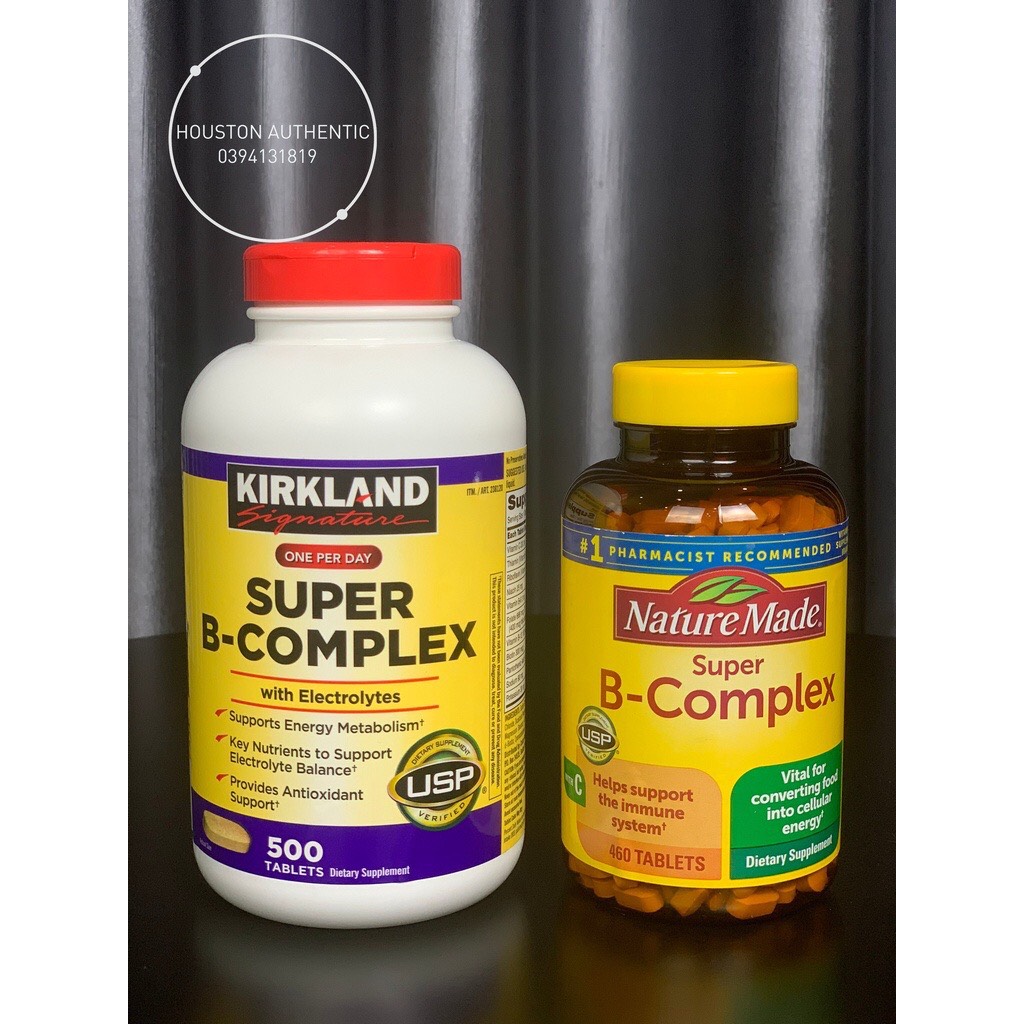 [ ĐỦ BILL STORE + AIR] Viên uống bổ sung Vitamin B tổng hợp Super Complex Nature Made , Kirkland _ Live mua hàng tại Mỹ
