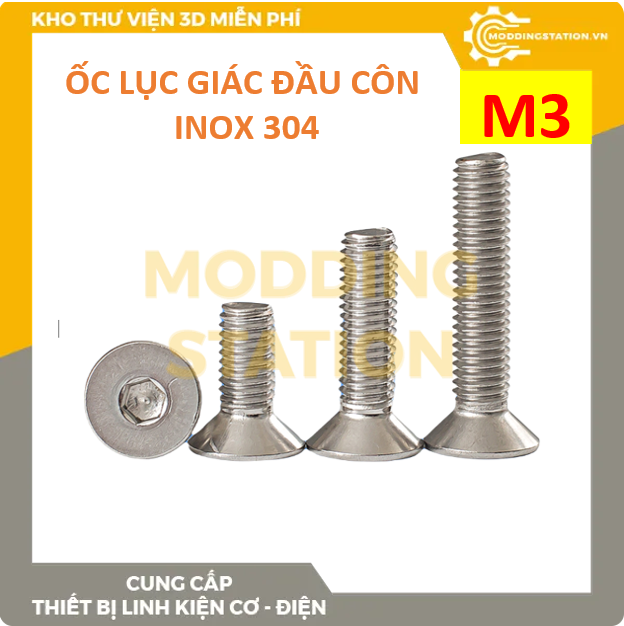 Socket countersunk head screw sus 304 size m3mm