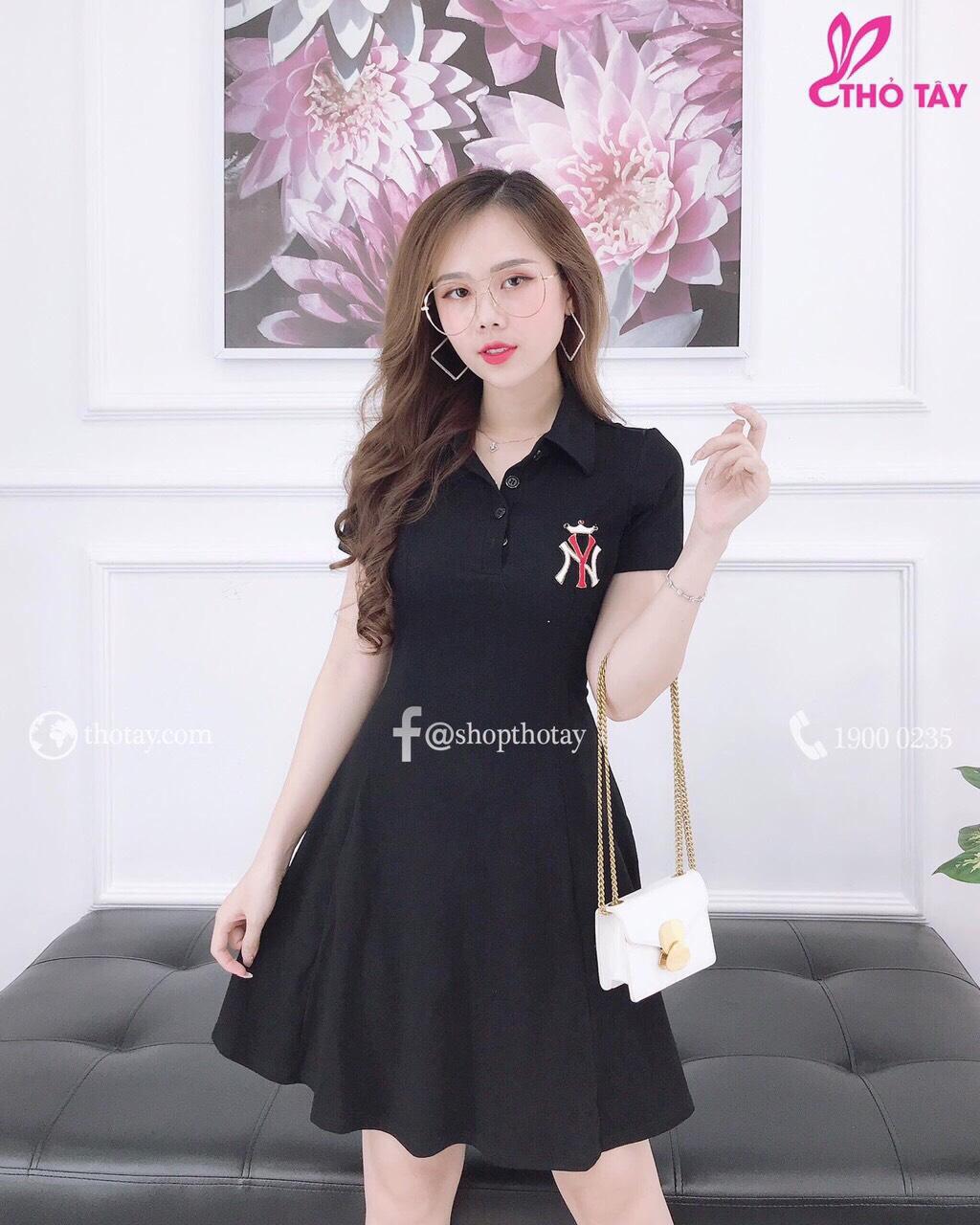 Đầm mặc nhà túi trái tim phối caro-DN008