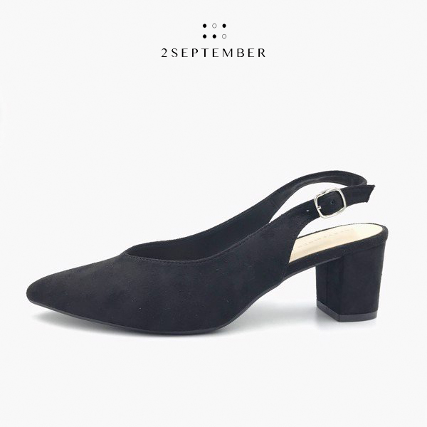 [HCM]Giày Slingback cao gót 5cm mũi nhọn 2September Yala V Black