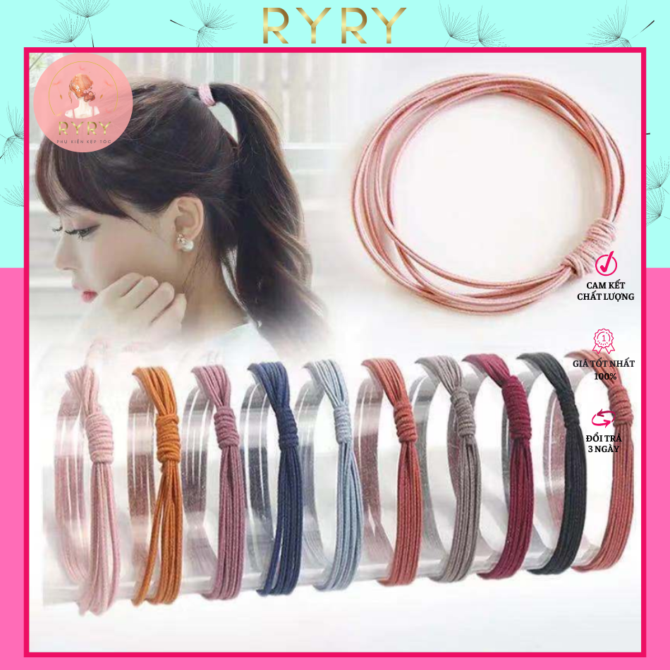 Set 5 Dây Cột Tóc Đơn Giản Cho Nữ