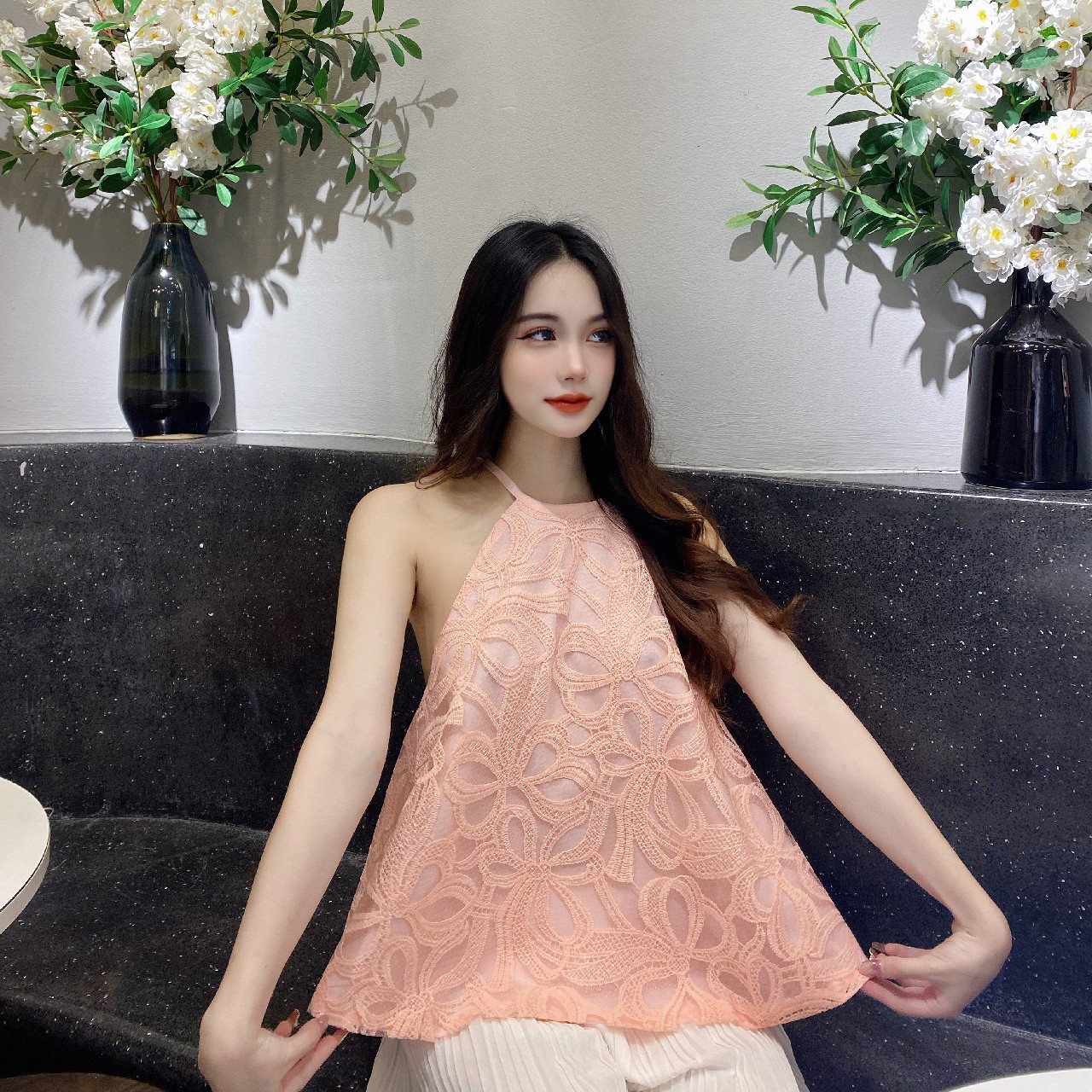 Áo yếm nữ dáng suông cổ tròn Linly Store A-YS3