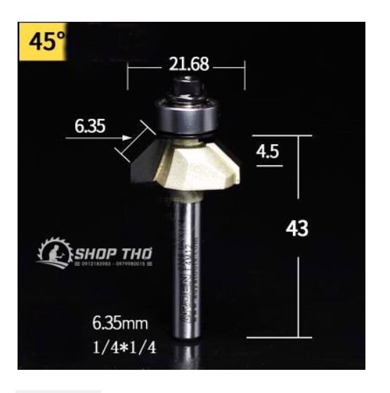 Mũi phay vát gỗ 45 độ ARDEN 0209