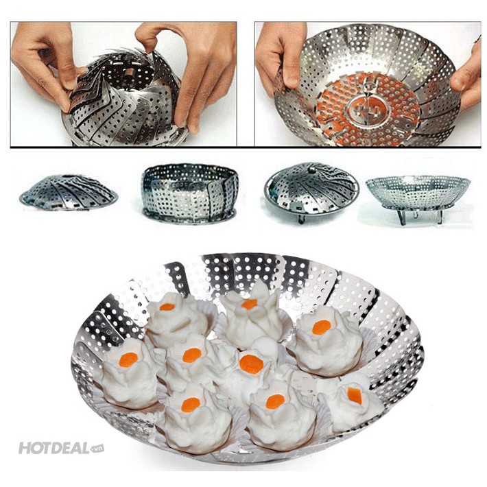 Vỉ Hấp Inox Có Chân Đa Năng