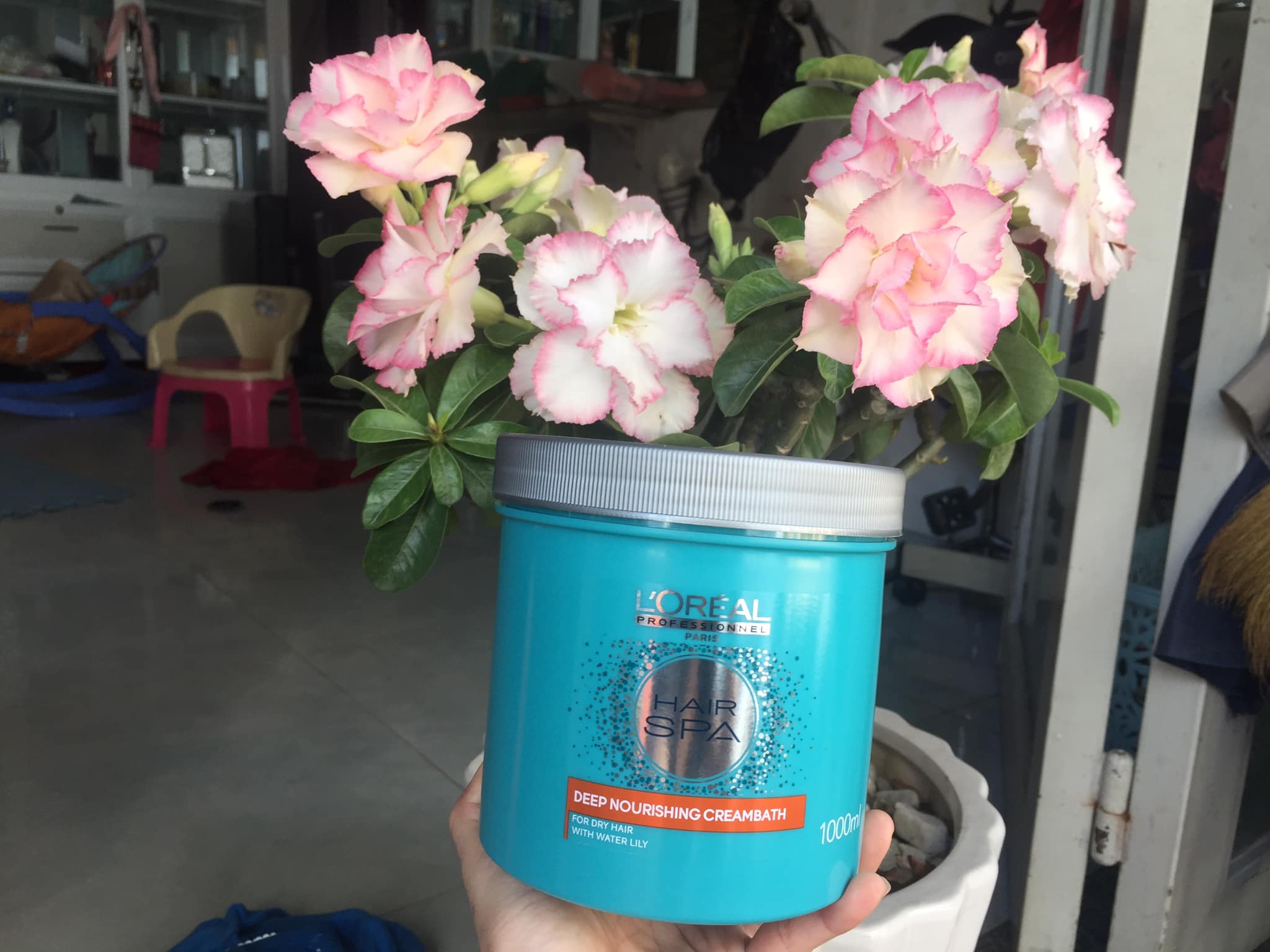 Dầu hấp tóc Salon Loreal Pháp  – Kem ủ phục hồi tóc hư tổn 1000 ml